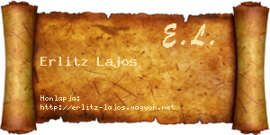 Erlitz Lajos névjegykártya