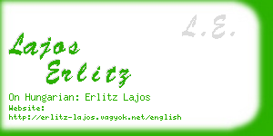 lajos erlitz business card